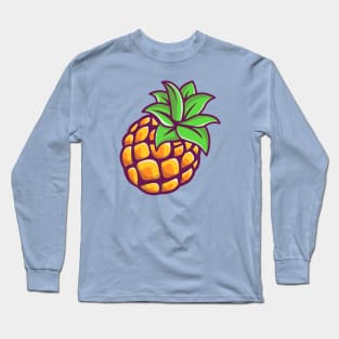 Floating Pineapple Cartoon Long Sleeve T-Shirt